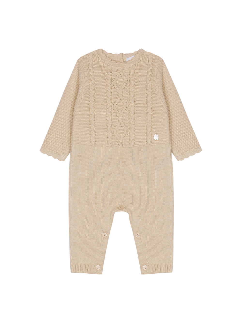 3012 Patachou beige floral baby babygrow - knit