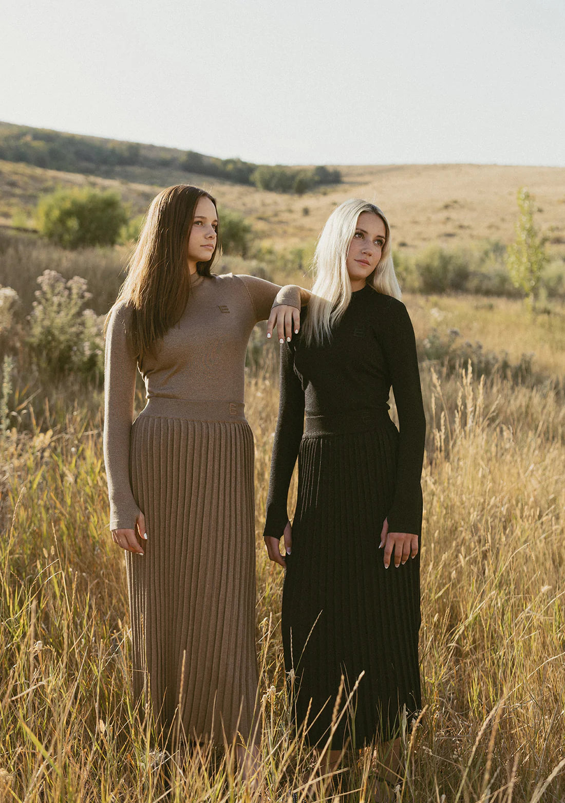 ELW220B Elements Black Metallic Knit Turtleneck