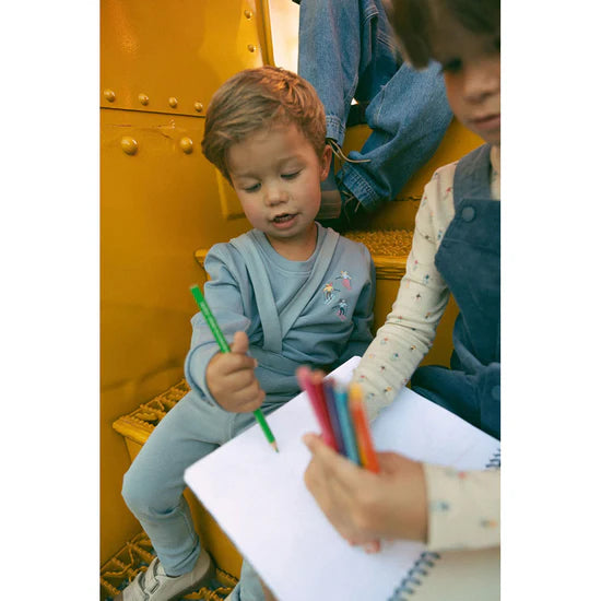 198466a blue sweatshirt with ski  embroidery