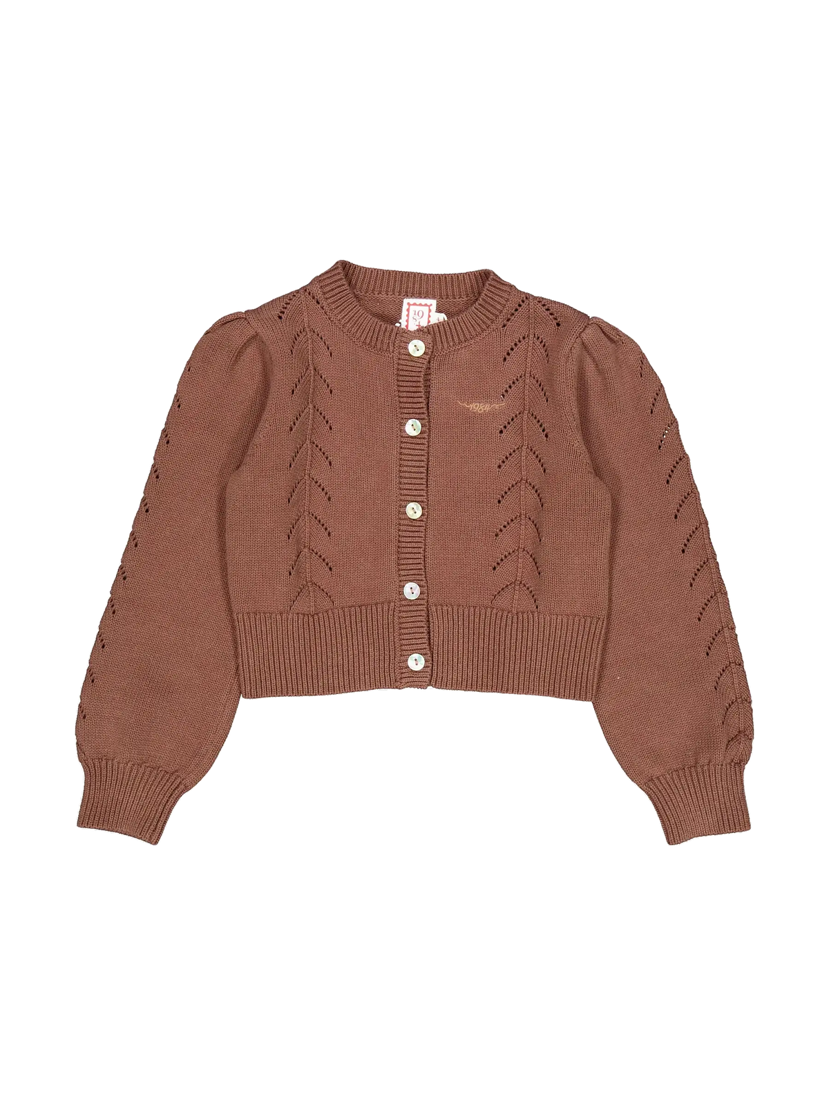 1984 kids Brown Cropped Cardigan