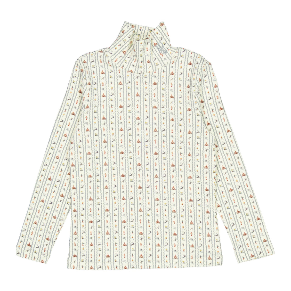 Blue Circus Print Turtleneck