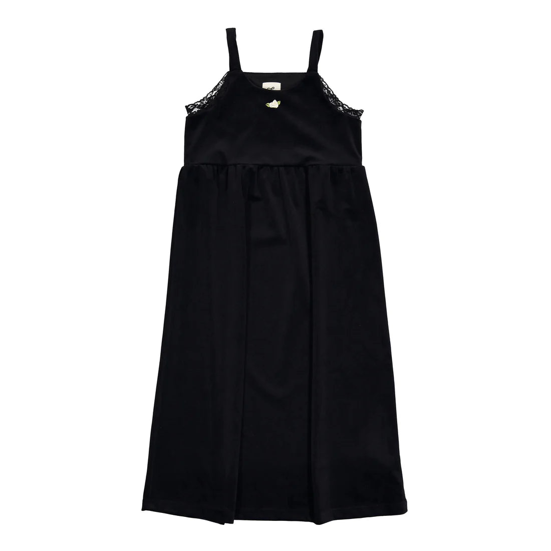 LBL35 Ladida Black Velvet Robe With Lace Trims