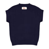 AT2512 Clubhouse Navy Sleeveless Vest With Flower Stitching On Chest