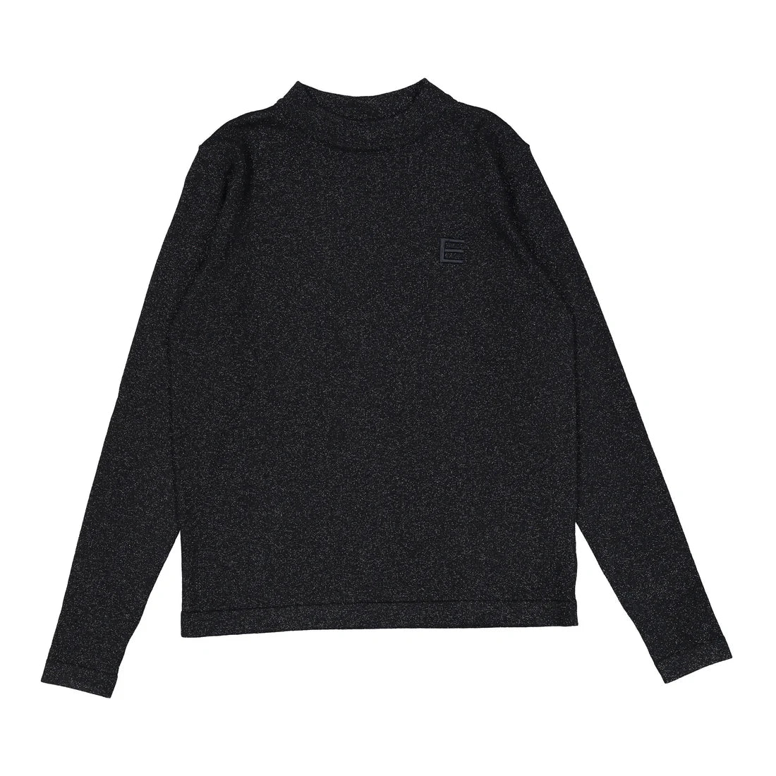 ELW220B Elements Black Metallic Knit Turtleneck