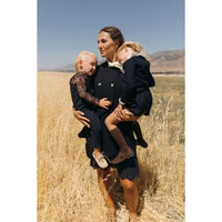 LBL07 Ladida Navy Jumper With Pleated Drop Waist