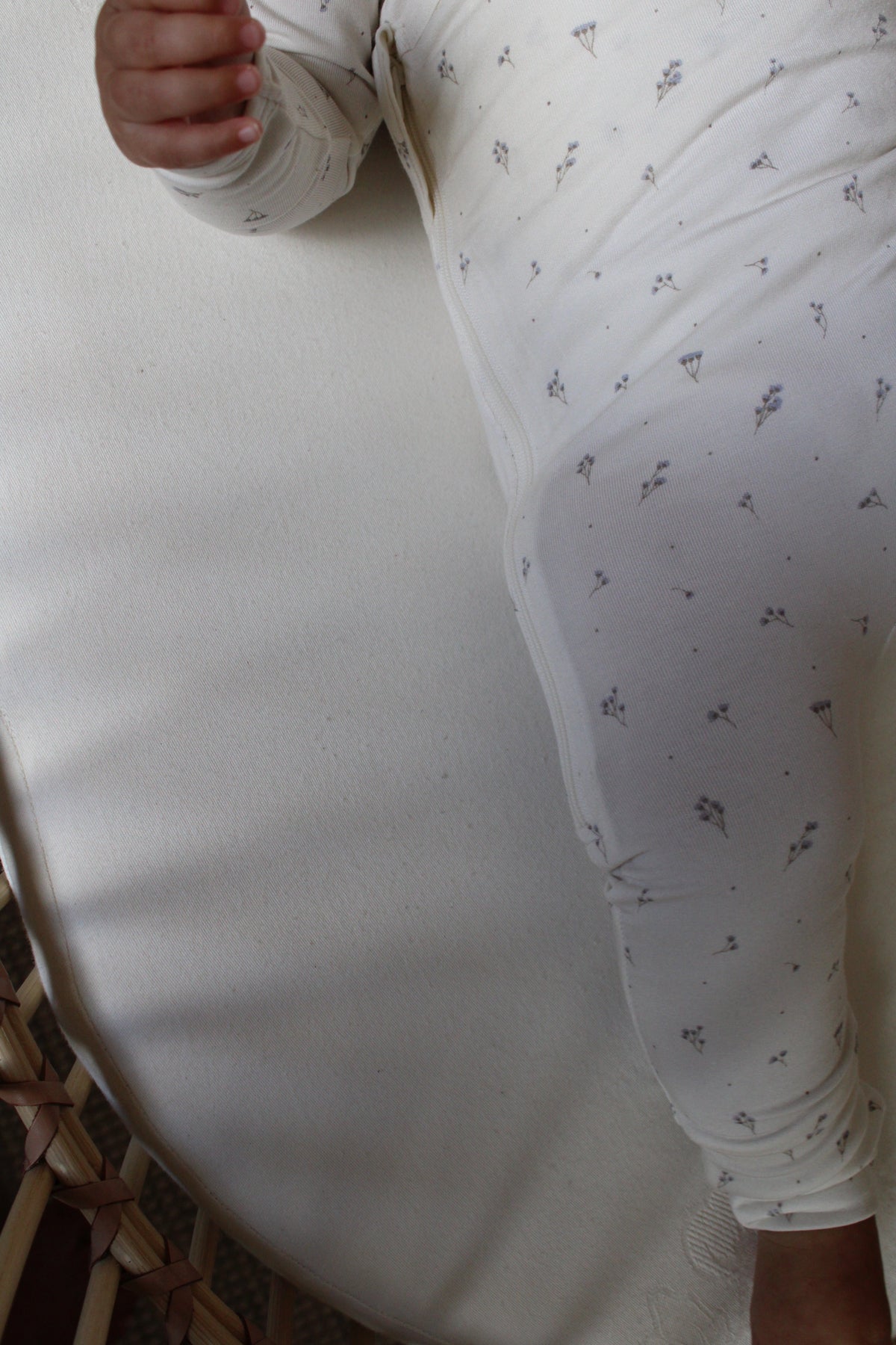Blue Baby's Breath Bamboo Wrap Footie
