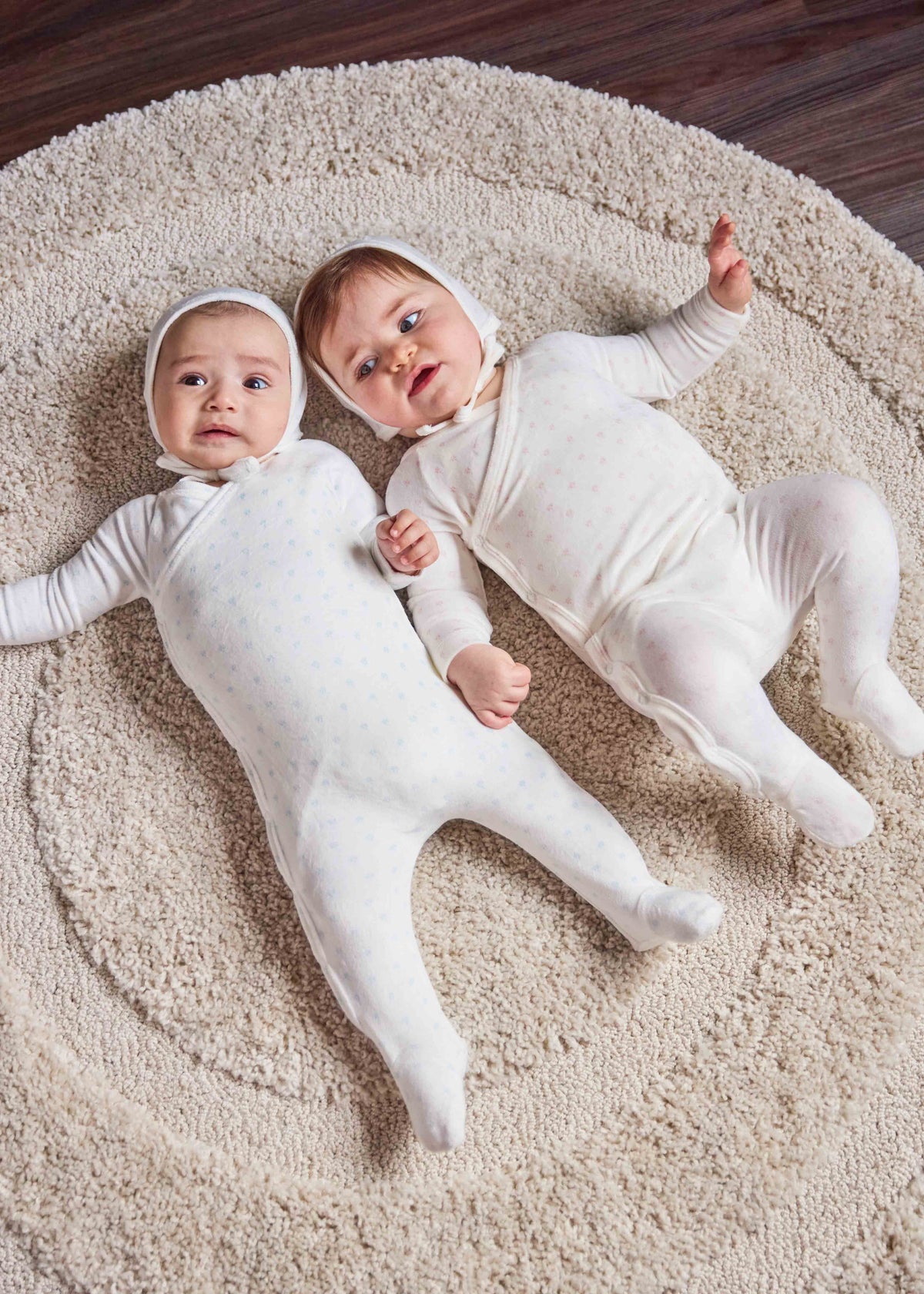 Velour Printed Blanket - White - Blue Print