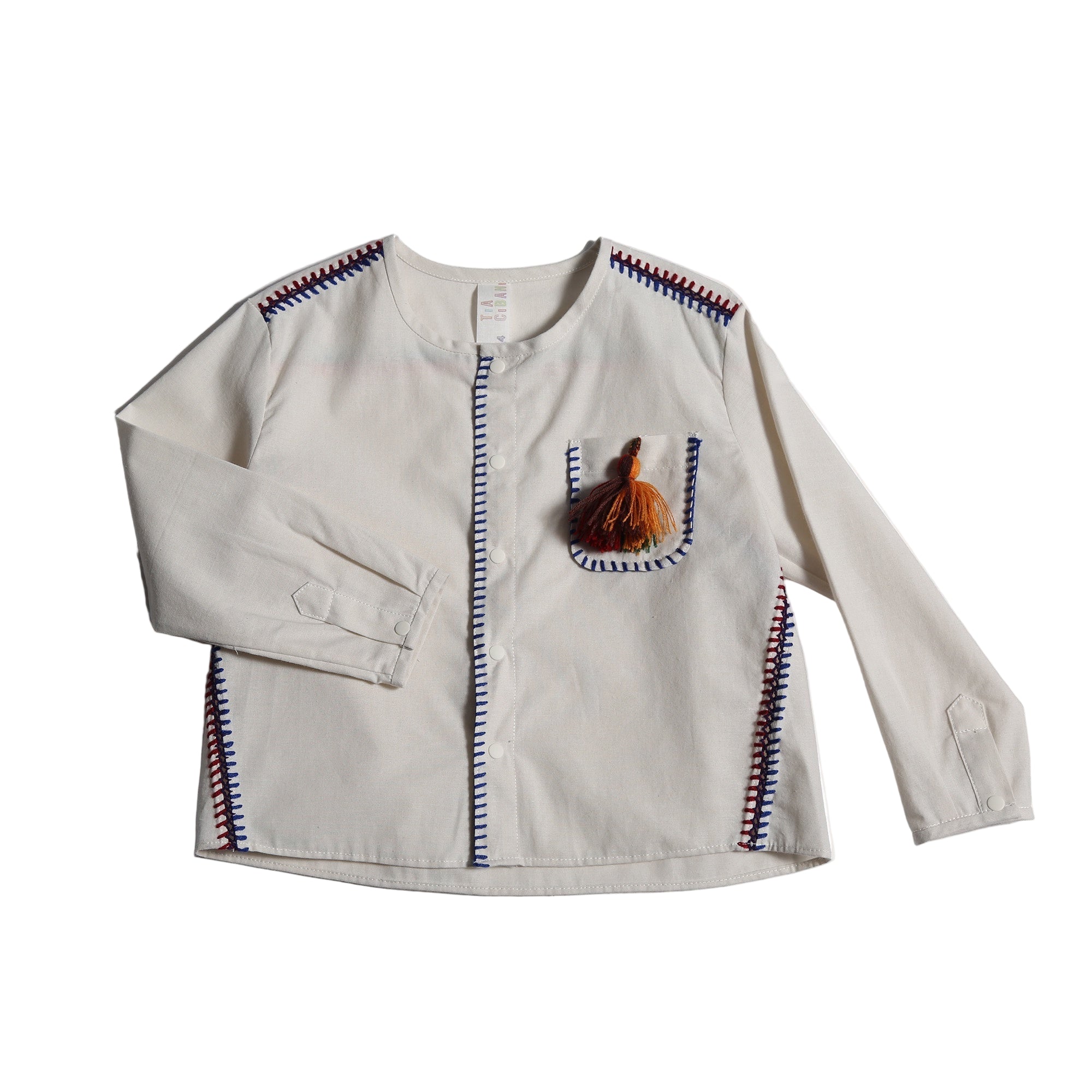 B-tp97s Feliz embroidered snap shirt