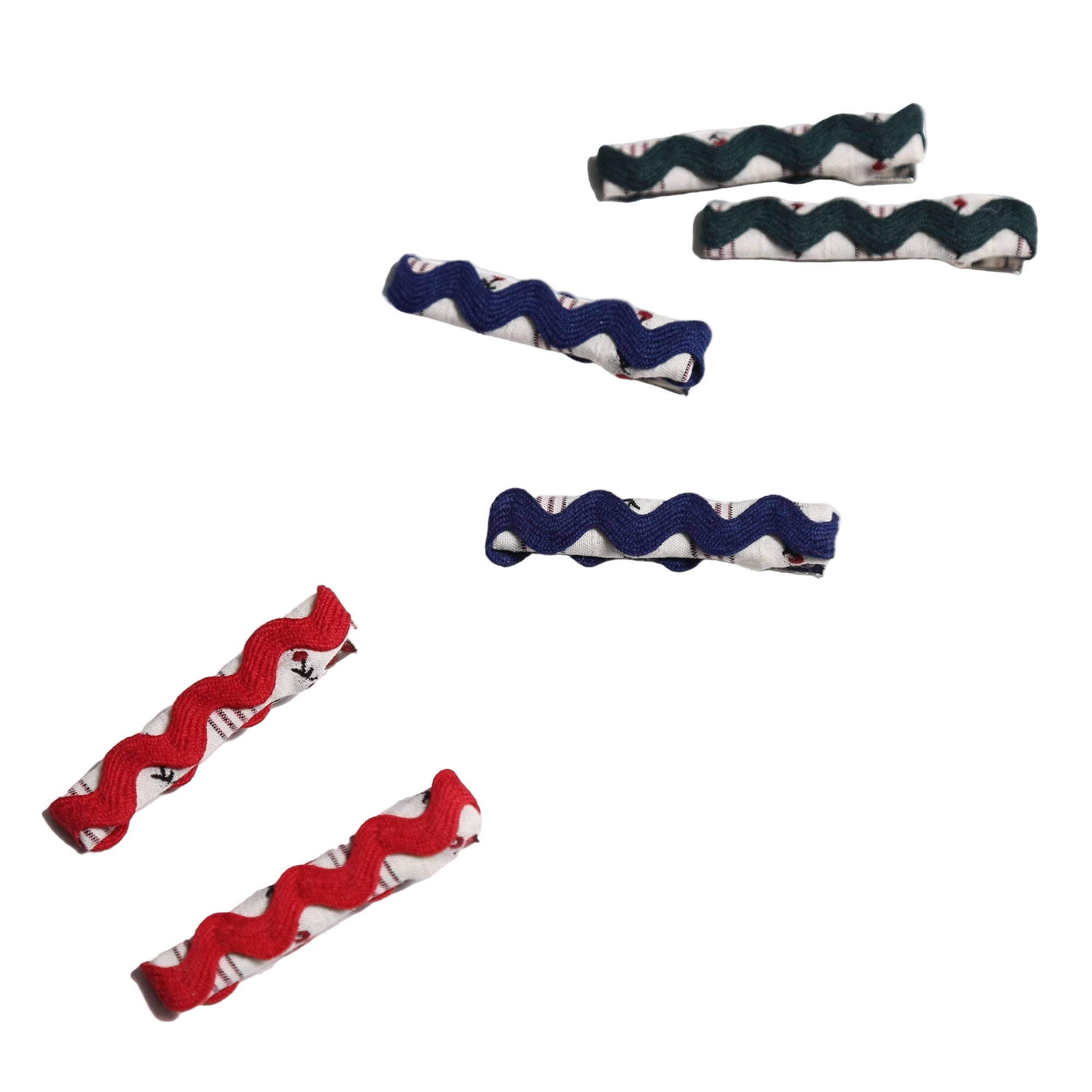 U-ac451s Sofia ric rac hair clips (set of 6)