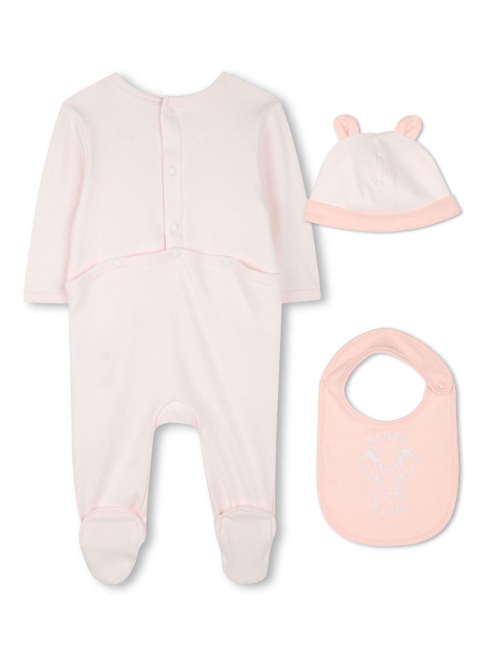 K61248 Kenzo Elephant Footie Bib And Hat