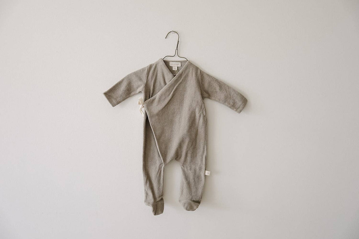 Terry Footed Kimono Taupe