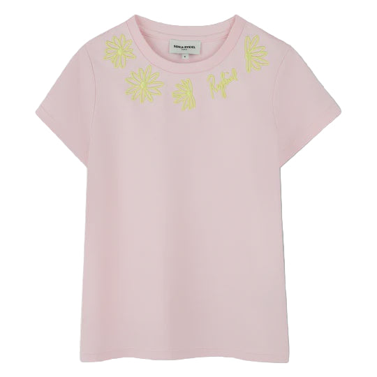 SONIA RYKIEL DAISIES EMBROIDERY LOGO TEE