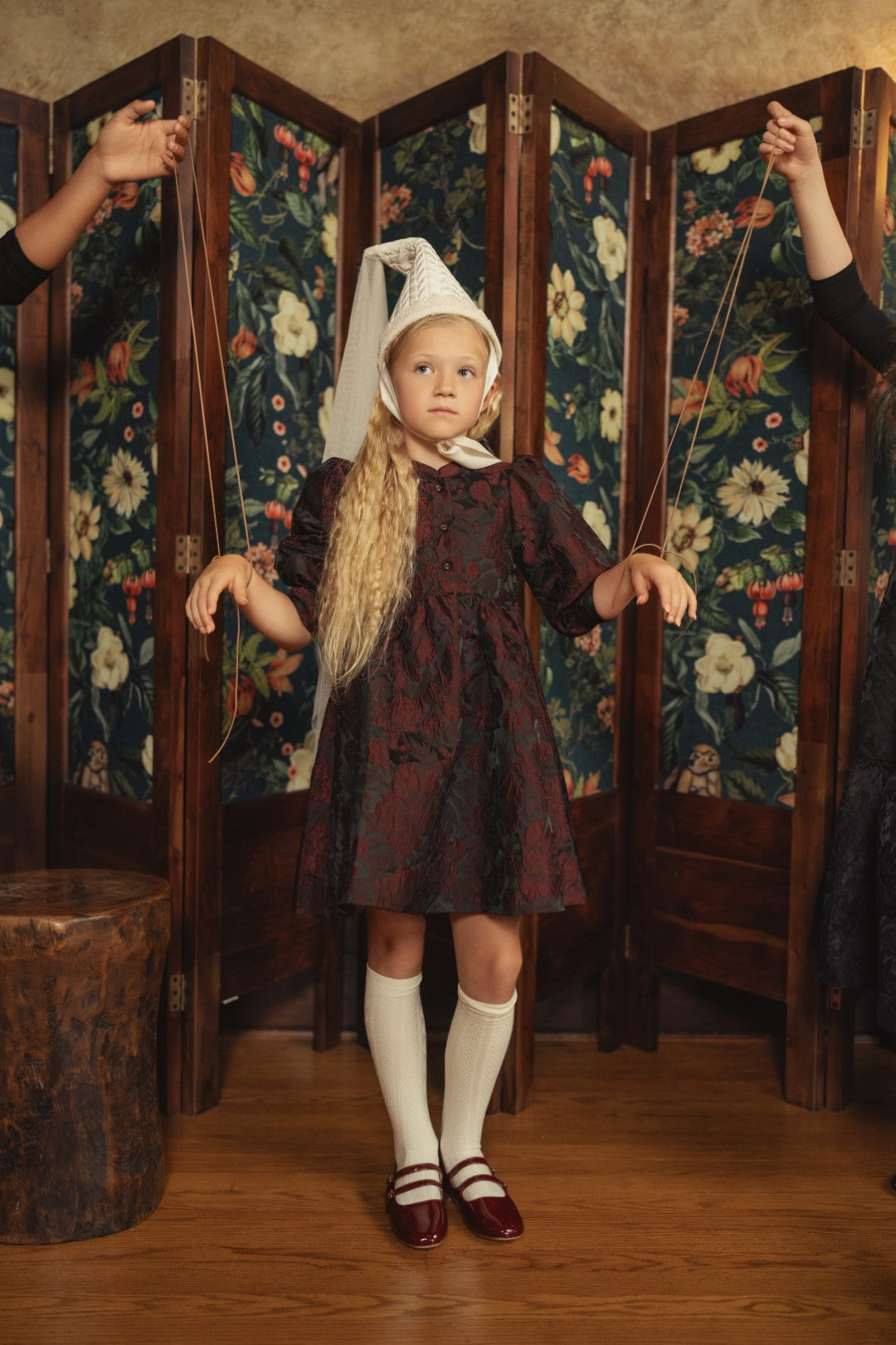 Pip + Pio Brocade Dress - Burgundy