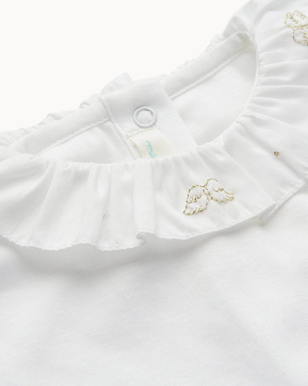 NB4805S MARIE-CHANTAL ANGEL WING RUFFLE COLLAR ONESIE