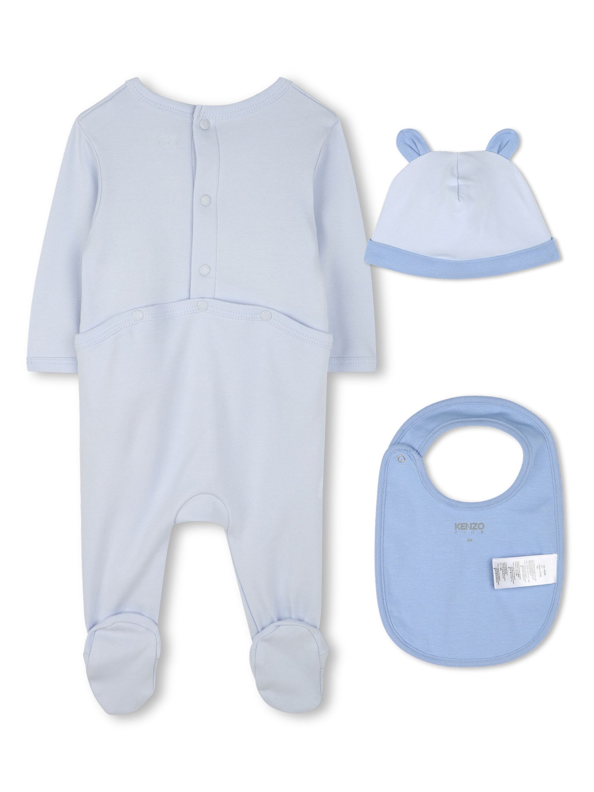 K61248 Kenzo Elephant Footie Bib And Hat