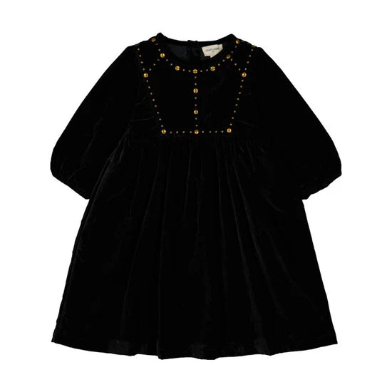 W251045 Louis Louise Mahani Velvet Dress-Black
