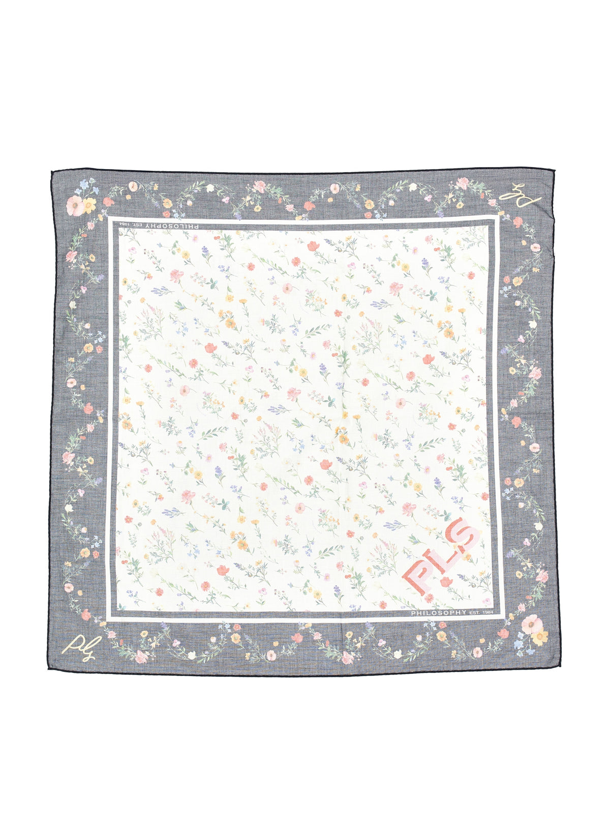 PAÑUELO CON ESTAMPADO BOTÁNICO DE FILOSOFÍA