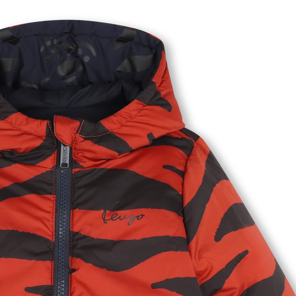 Kenzo kids Reversible Hooded Puffer - Navy - alternate view
