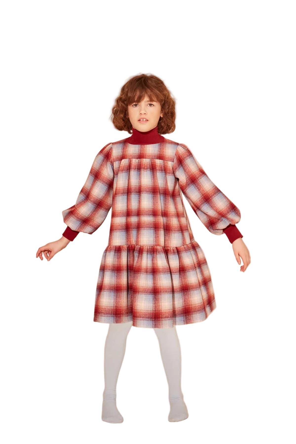 The Middle Daughter Word Of Mouth Dress, Cranberry & Blue Moon Check