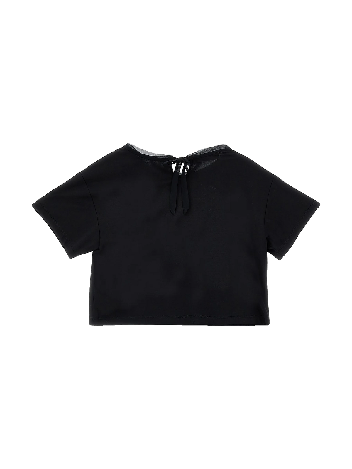 Alberto Ferretti kids Rhinestoned Logo Viscose T-Shirt Black, view 2