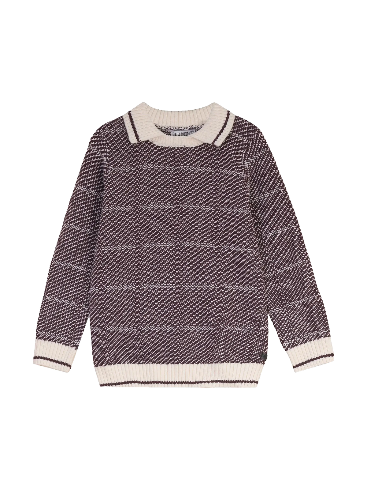 Blumint kids Chevron Knit Collar Sweater - Burgundy