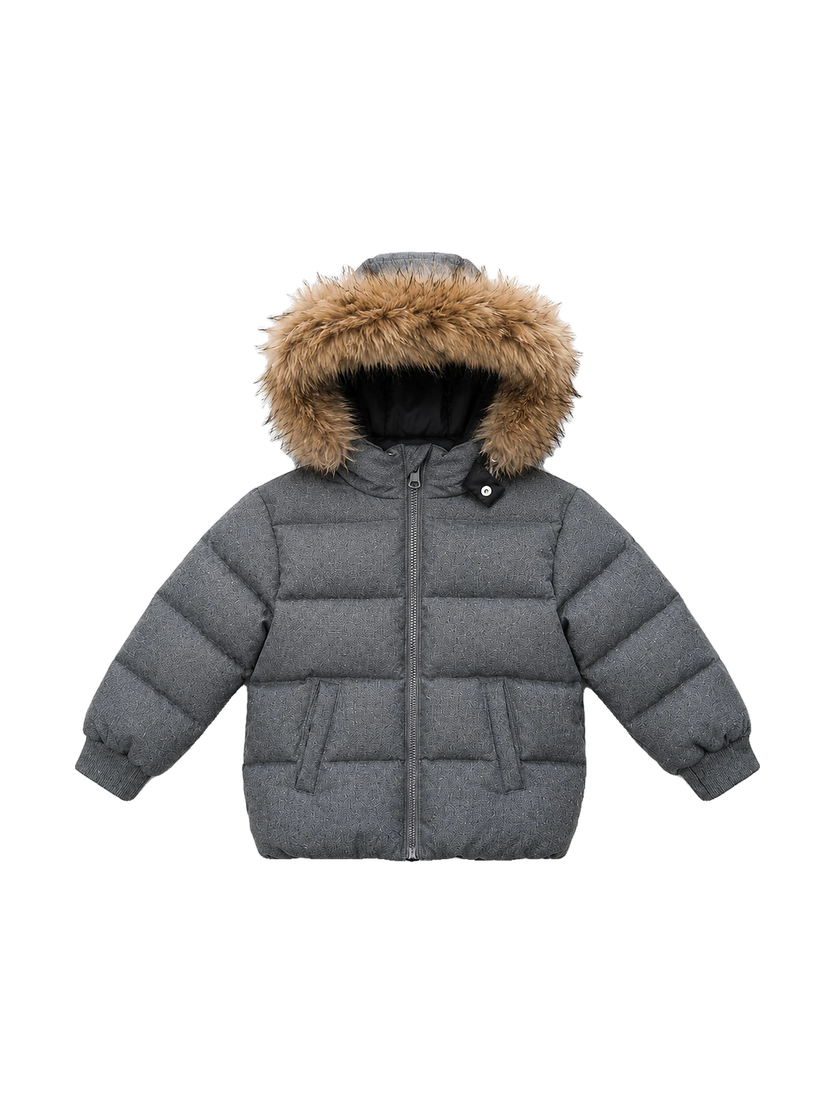 Denali Outerwear Kids Classic Bomber with Fur - Grey