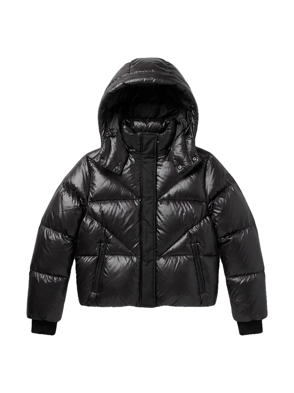 Denali Outerwear Teen Shiny Cropped Bomber - Black