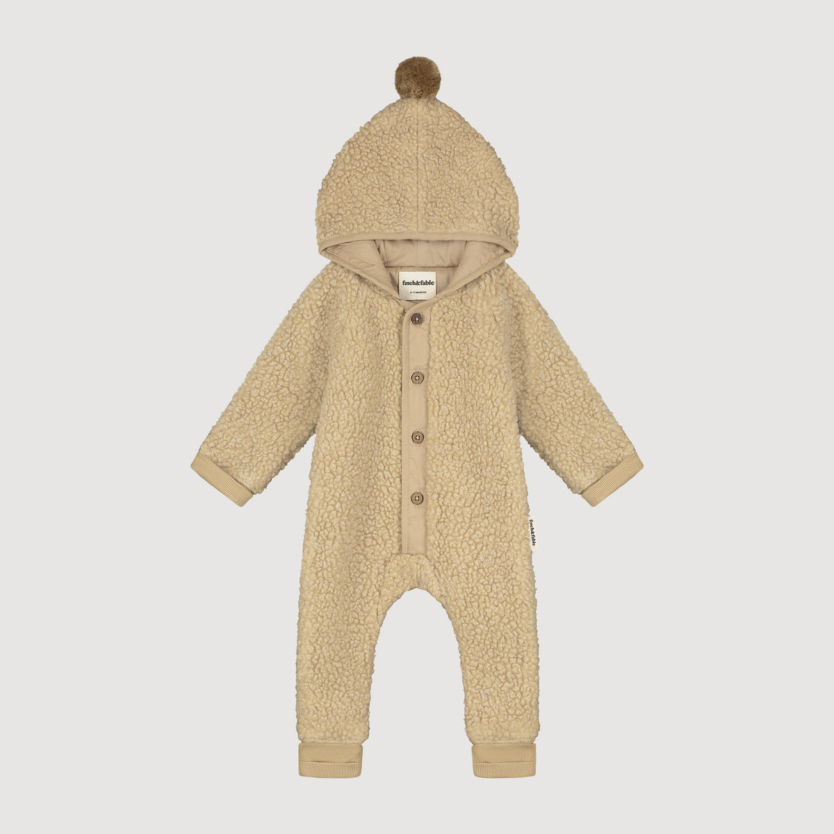 Finch and Fable kids Sherpa Babysuit - Sand