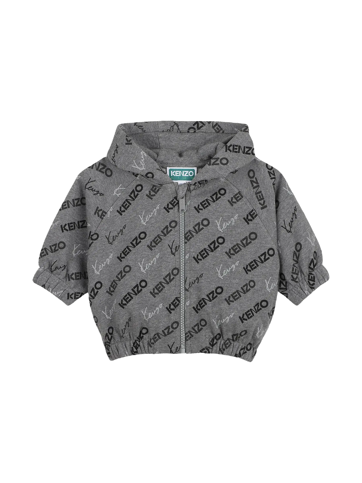 Kenzo kids Cardigan And Pants Set In Unbrushed Fleece - Grey Marl, view 3