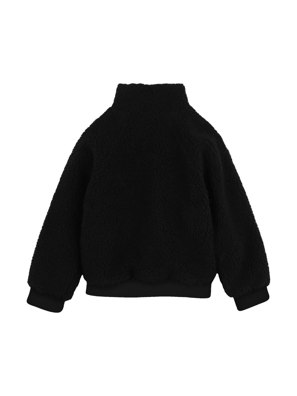 Kenzo Kids black faux shearling zip jacket, back view