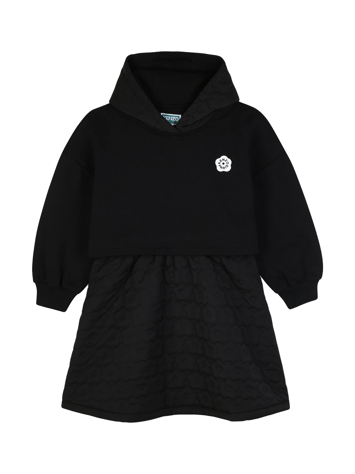 Kenzo kids Hooded Dress In Unbrushed Fleece, 2 In 1 Effect