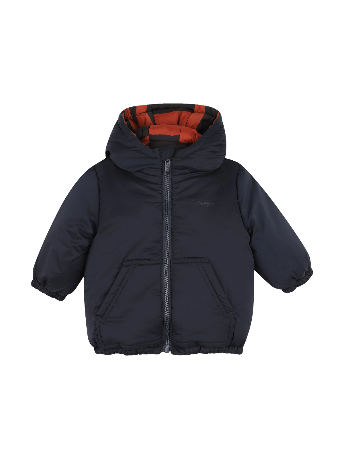 Kenzo kids Reversible Hooded Puffer - Navy