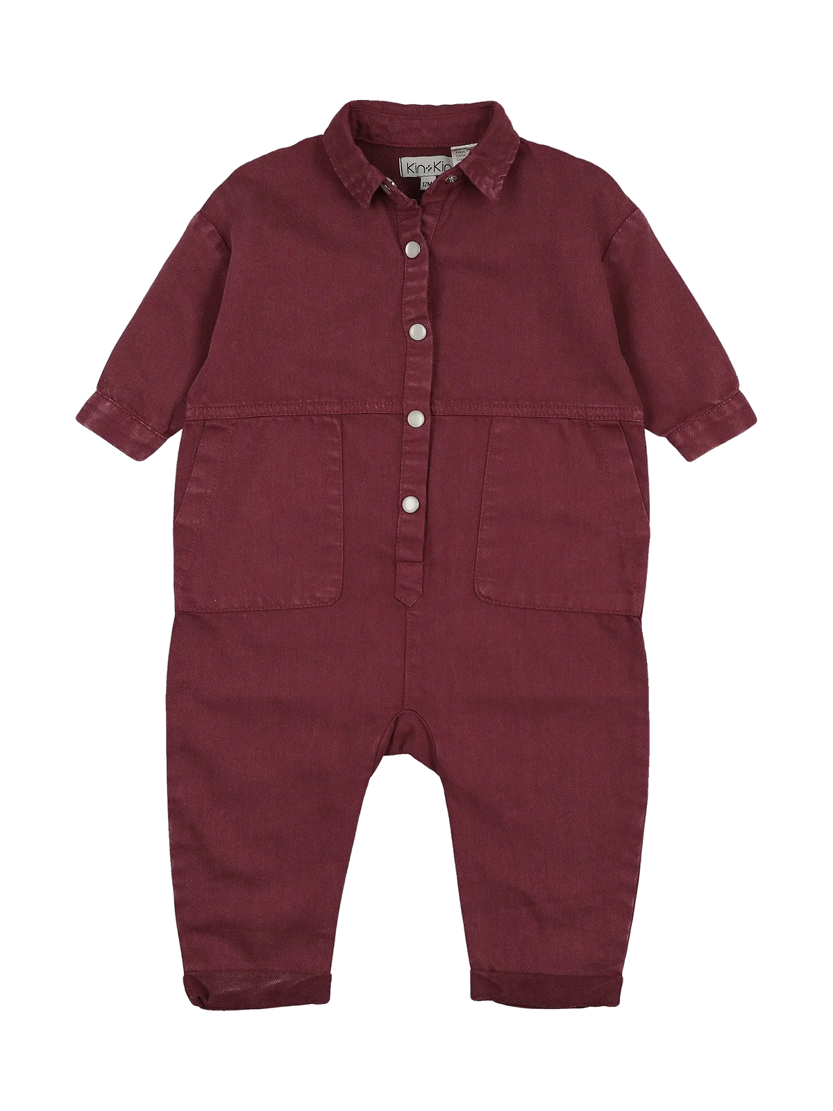 Kin and Kin Boys Romper – Washed Burgundy