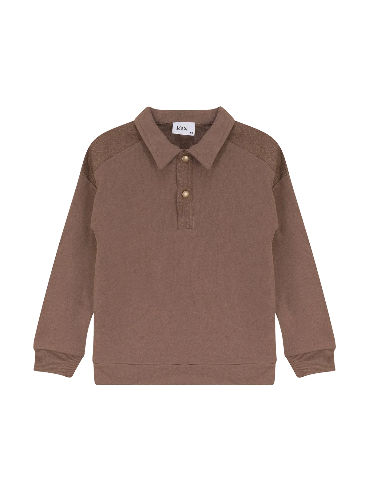 Kix kids Denim Detail Polo - Brown