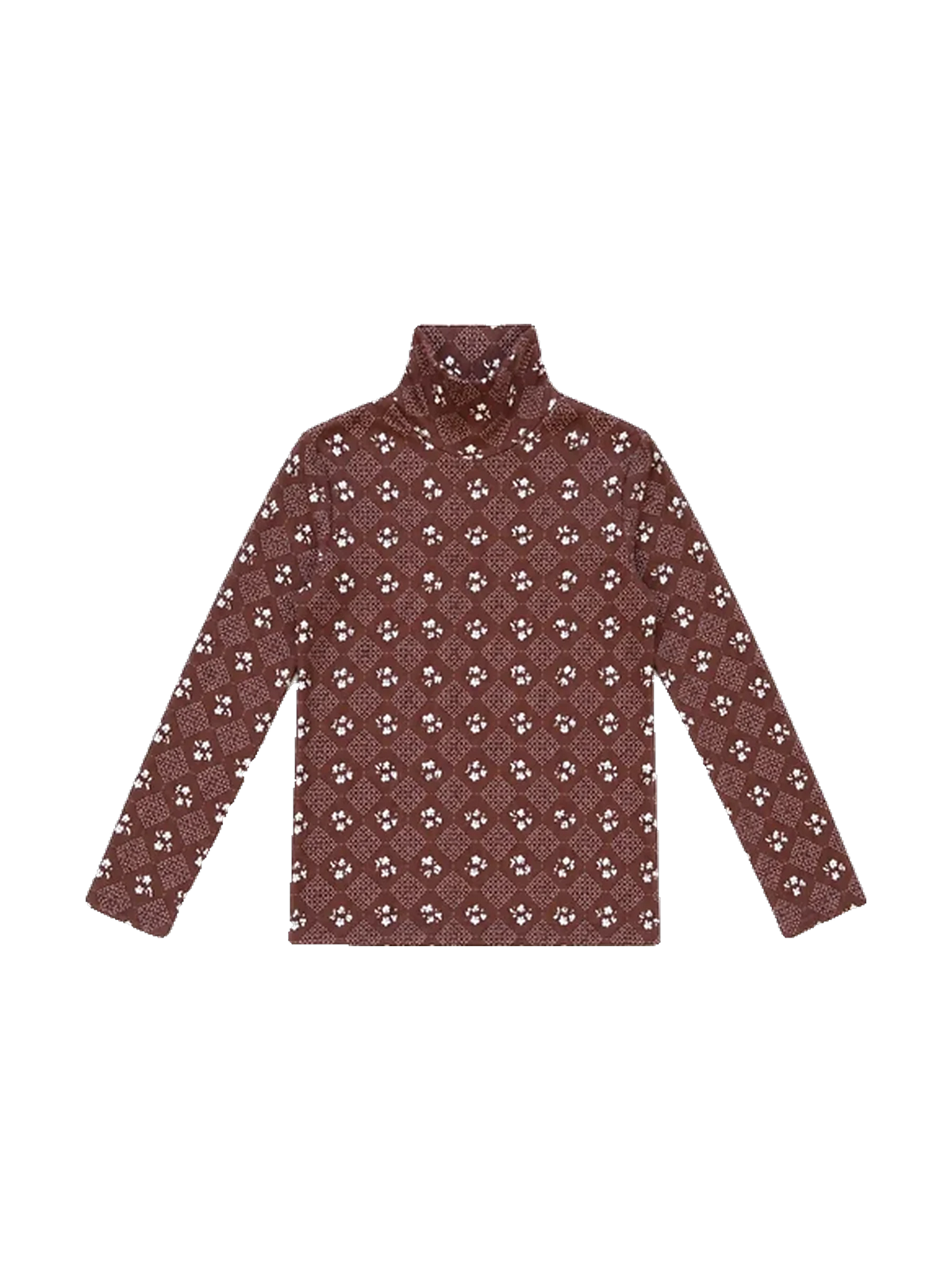 L by Ladida kids Brown Floral Trellis Turtleneck