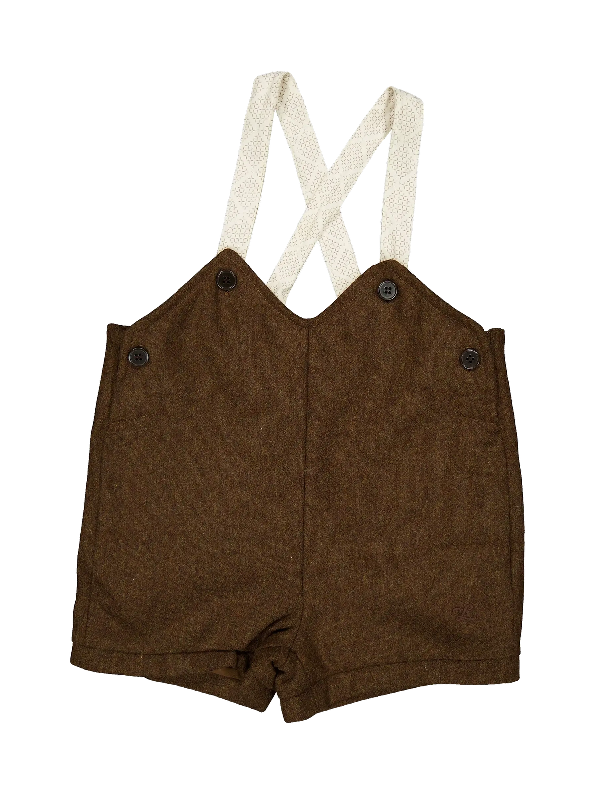 L by Ladida kids Brown Trellis Wool Overalls