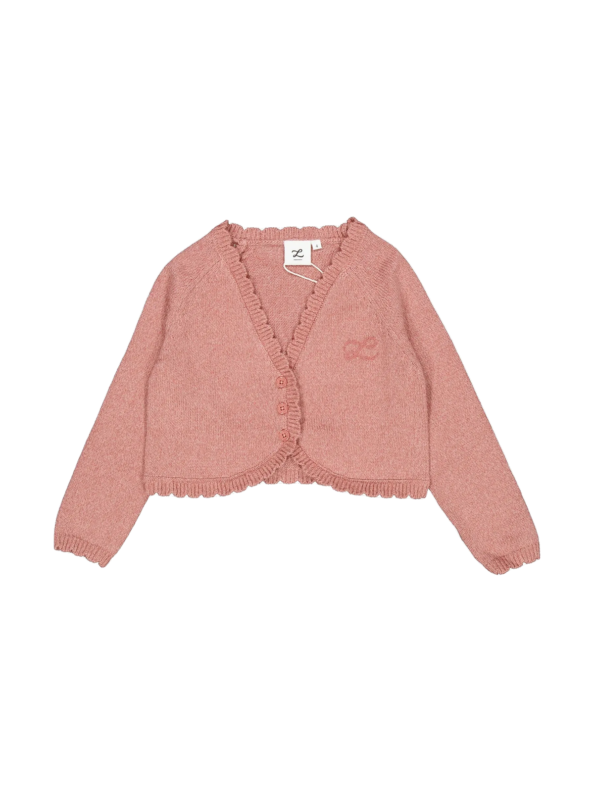 L by Ladida kids Pink Scalloped Cardigan