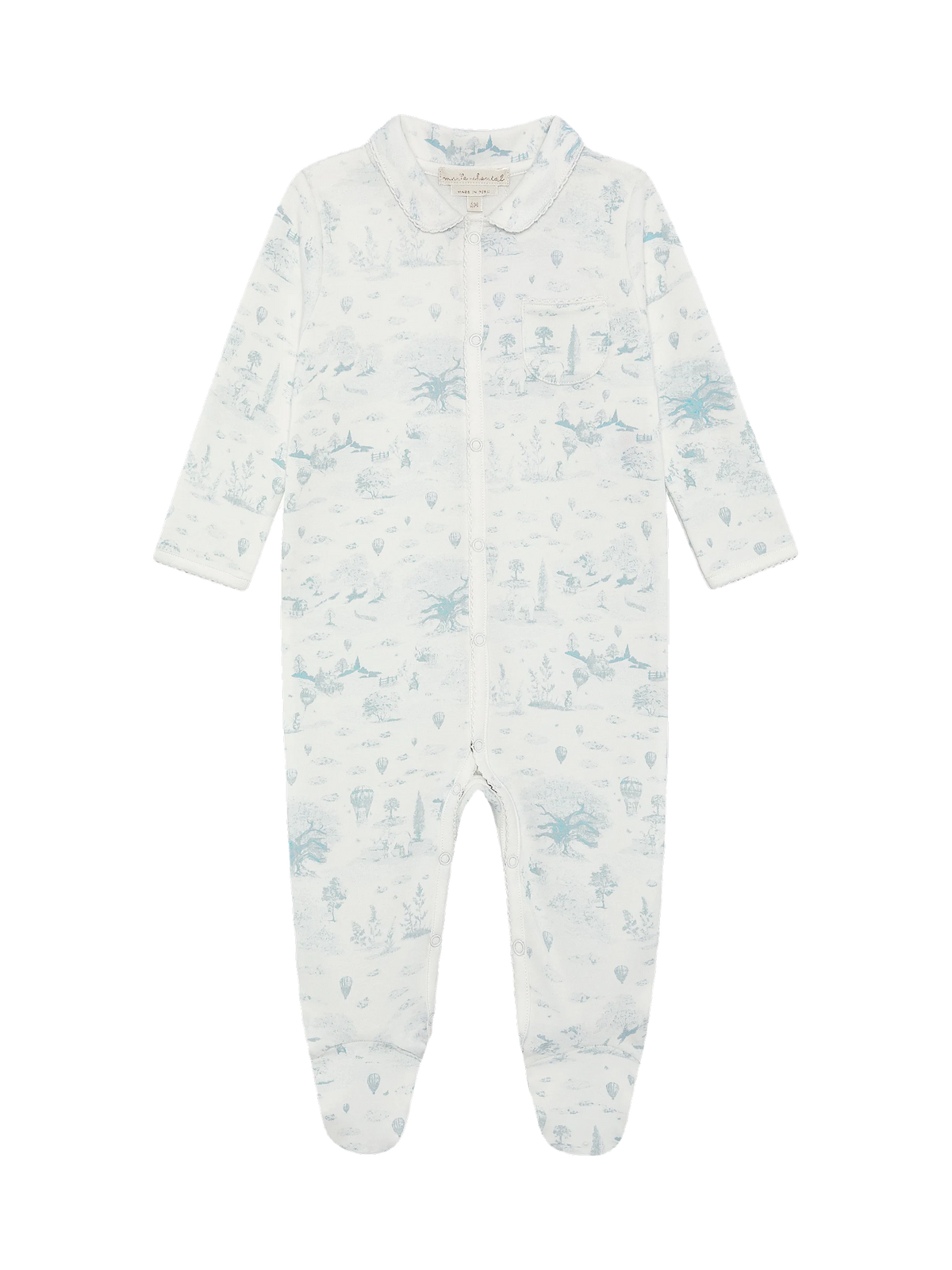 Marie-Chantal kids Charles Toile de Jouy Sleepsuit, view 3