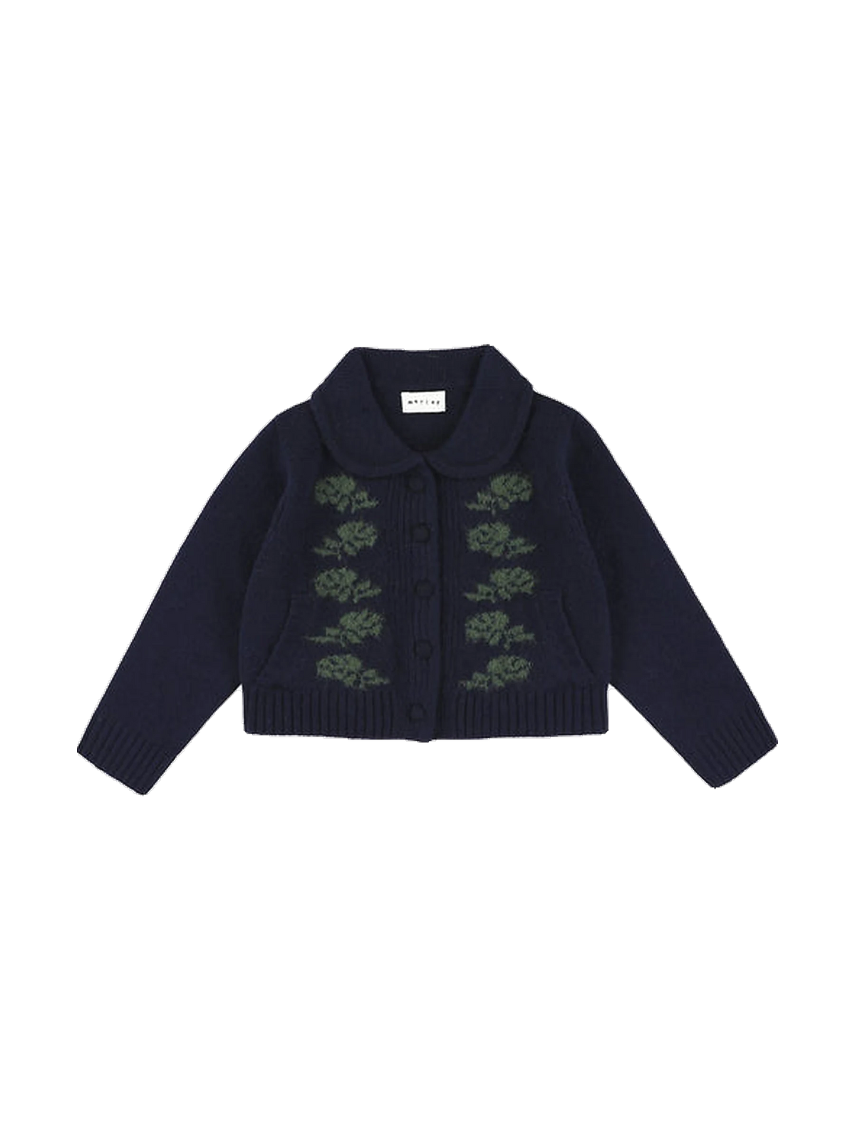 Morley kids Embroidered Cardigan - Navy
