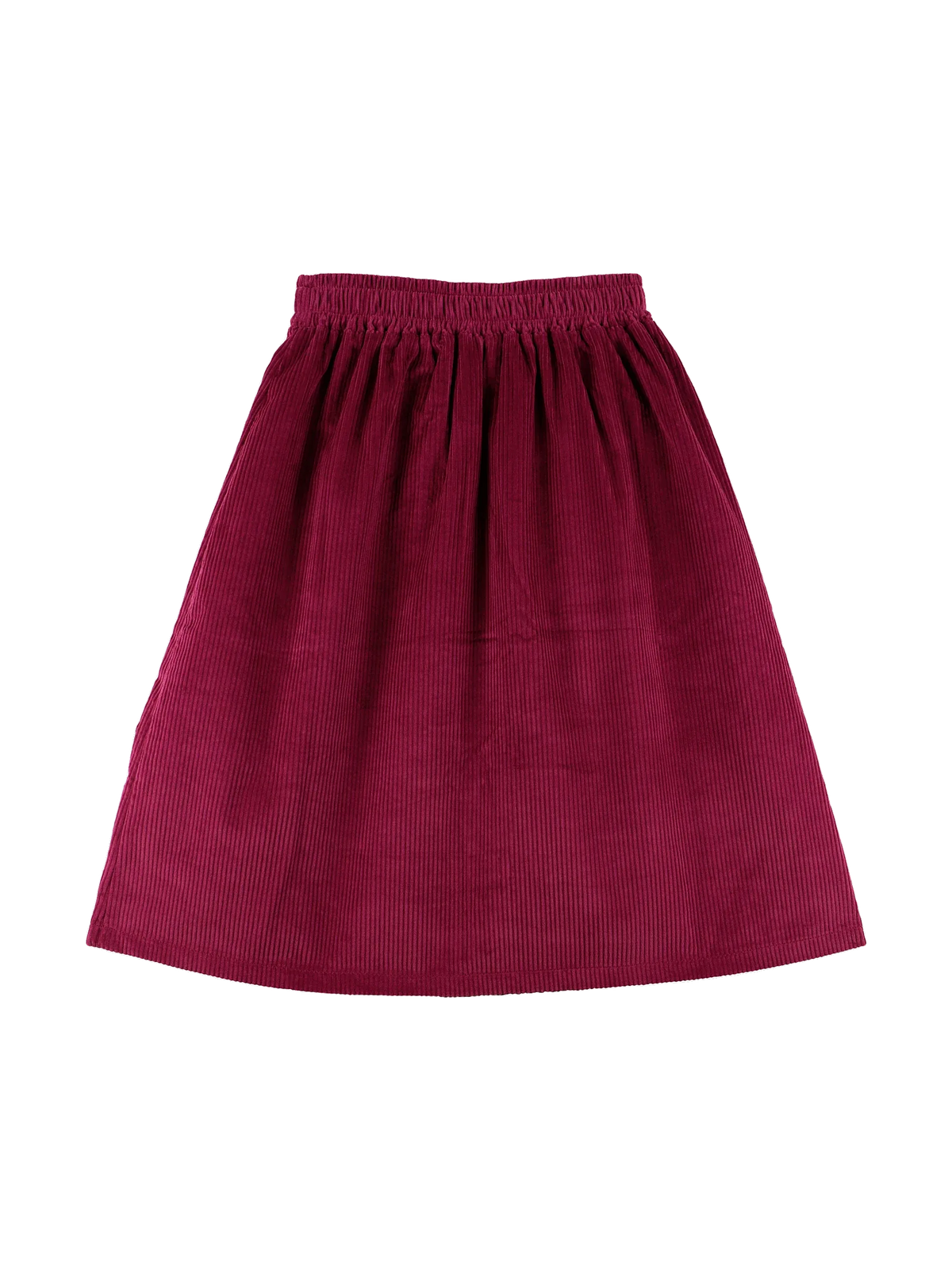 Morning Mess Therapy kids Scarlett Midi Skirt Organic Cotton - Magenta Corduroy, view 2