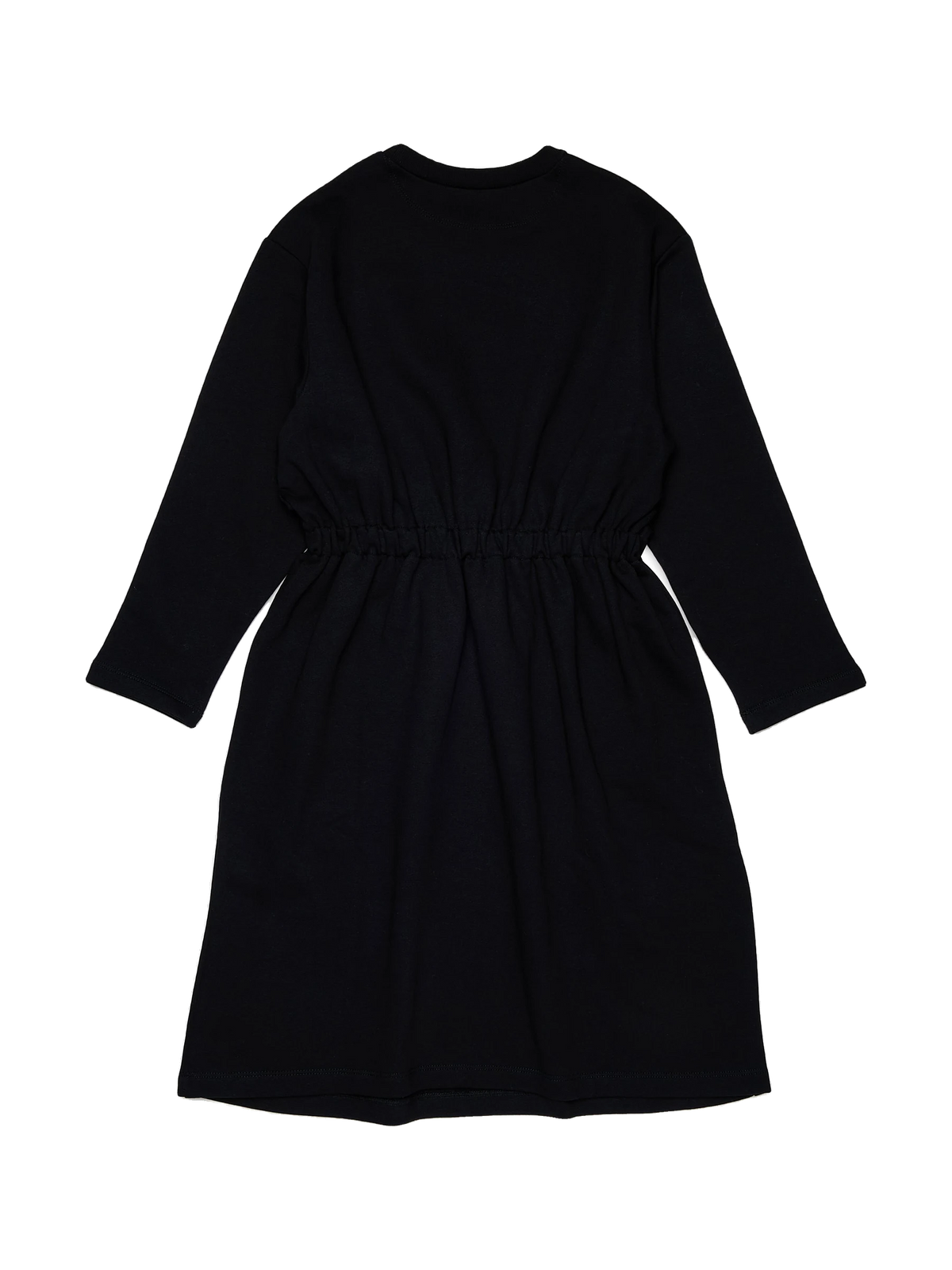 N. 21 kids Long Sleeve Midi Sweat Dress With Logo Around Neck - Black, view 2