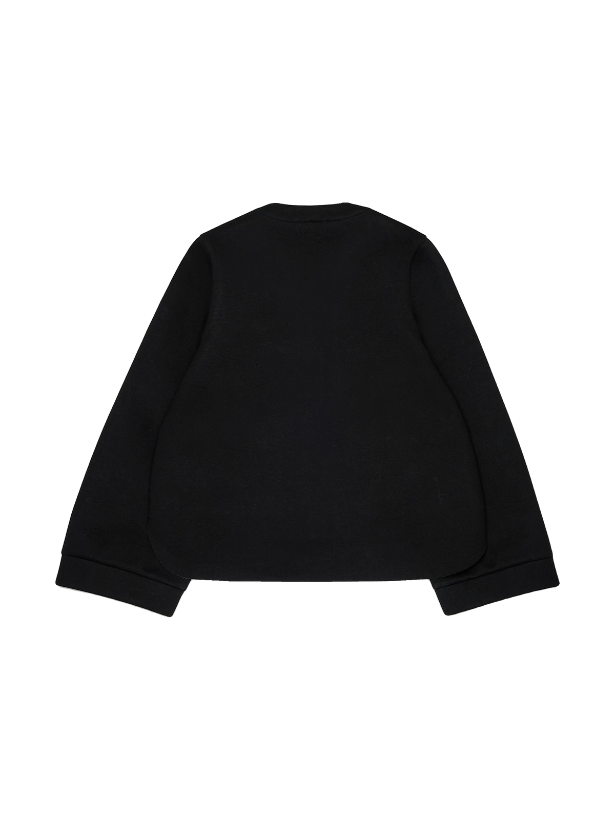 N. 21 kids Neoprene V-Neck Cardigan With Blue Stripe Lining - Black, view 2