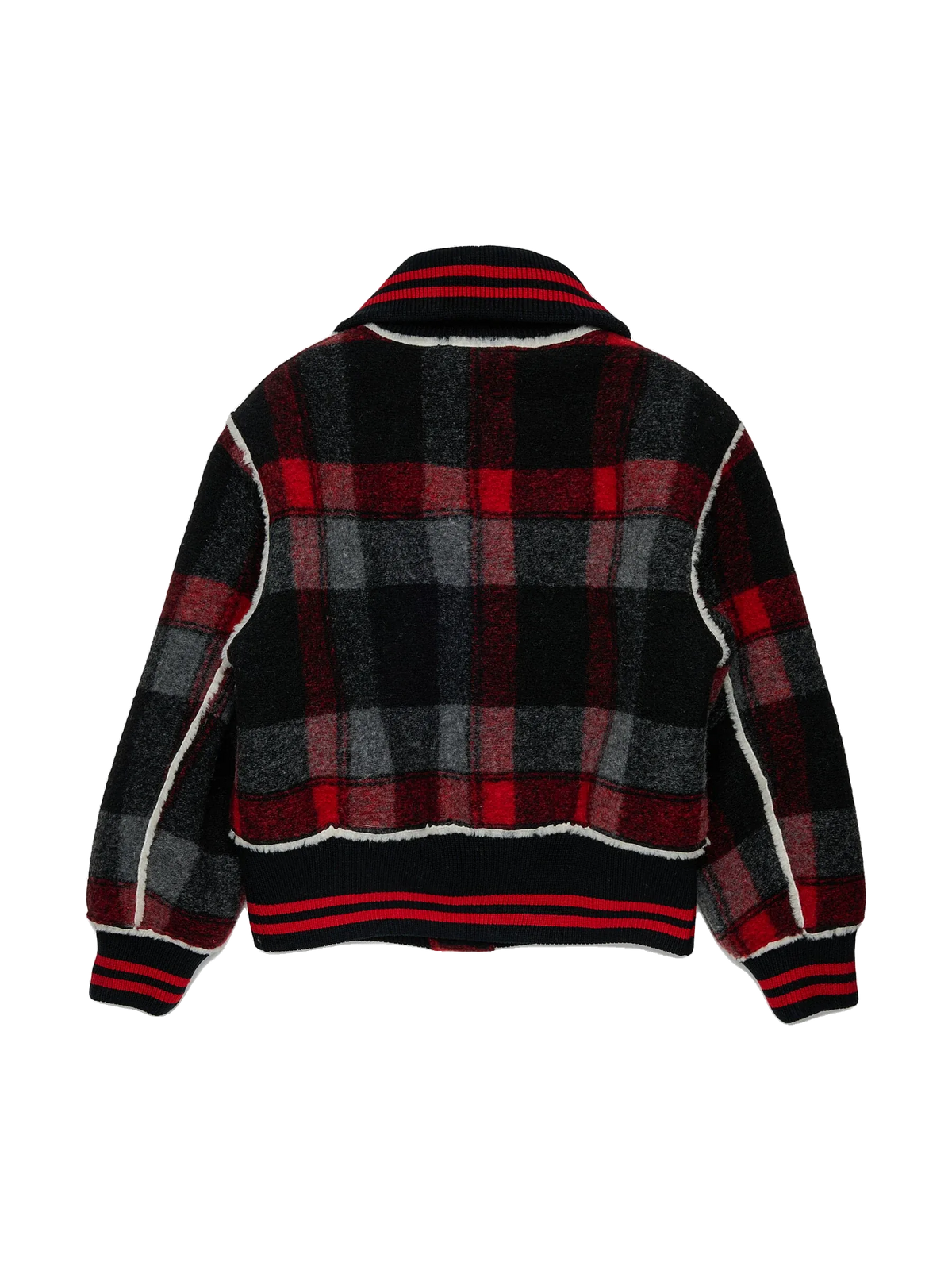 N. 21 kids Plaid Bomber Jacket - Black, view 2