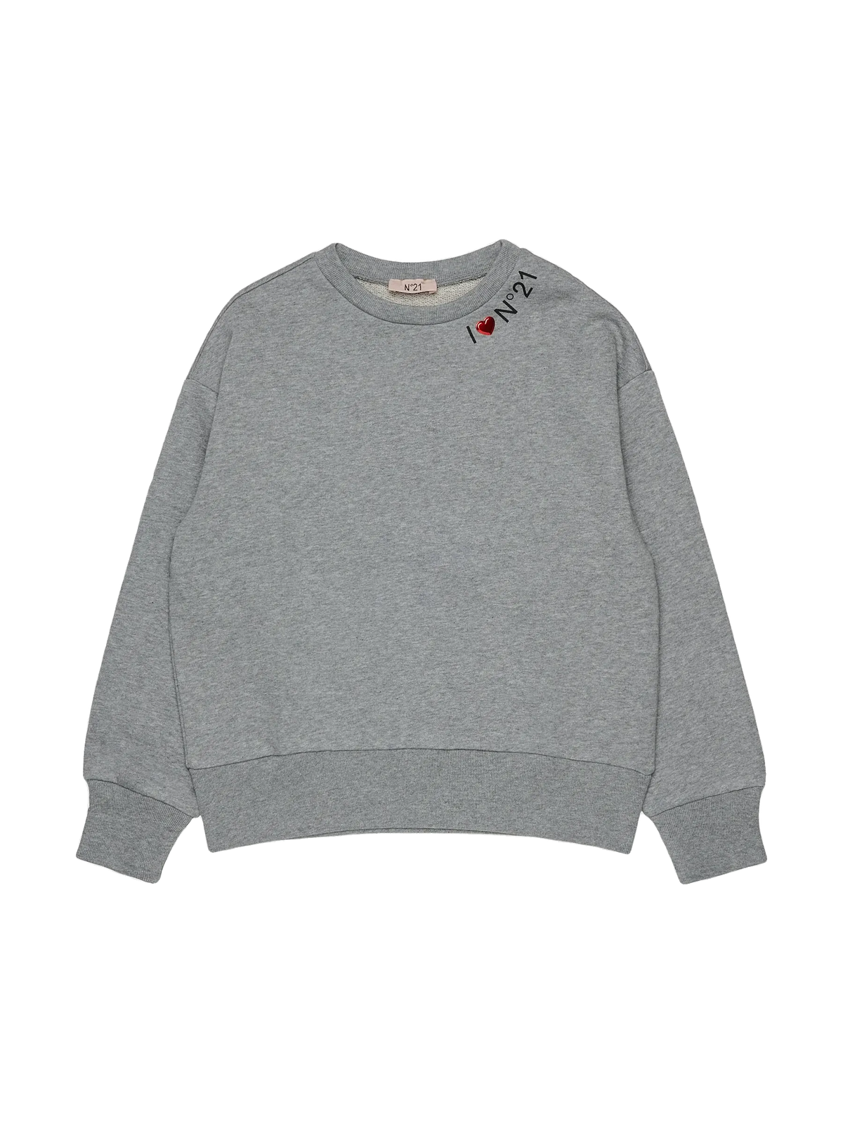 N. 21 kids Sweatshirt With I Heart N21 Around Collar - Grey