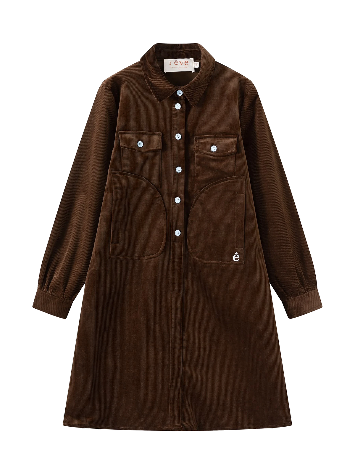 Rêve kids Brown Corduroy Shirt Dress