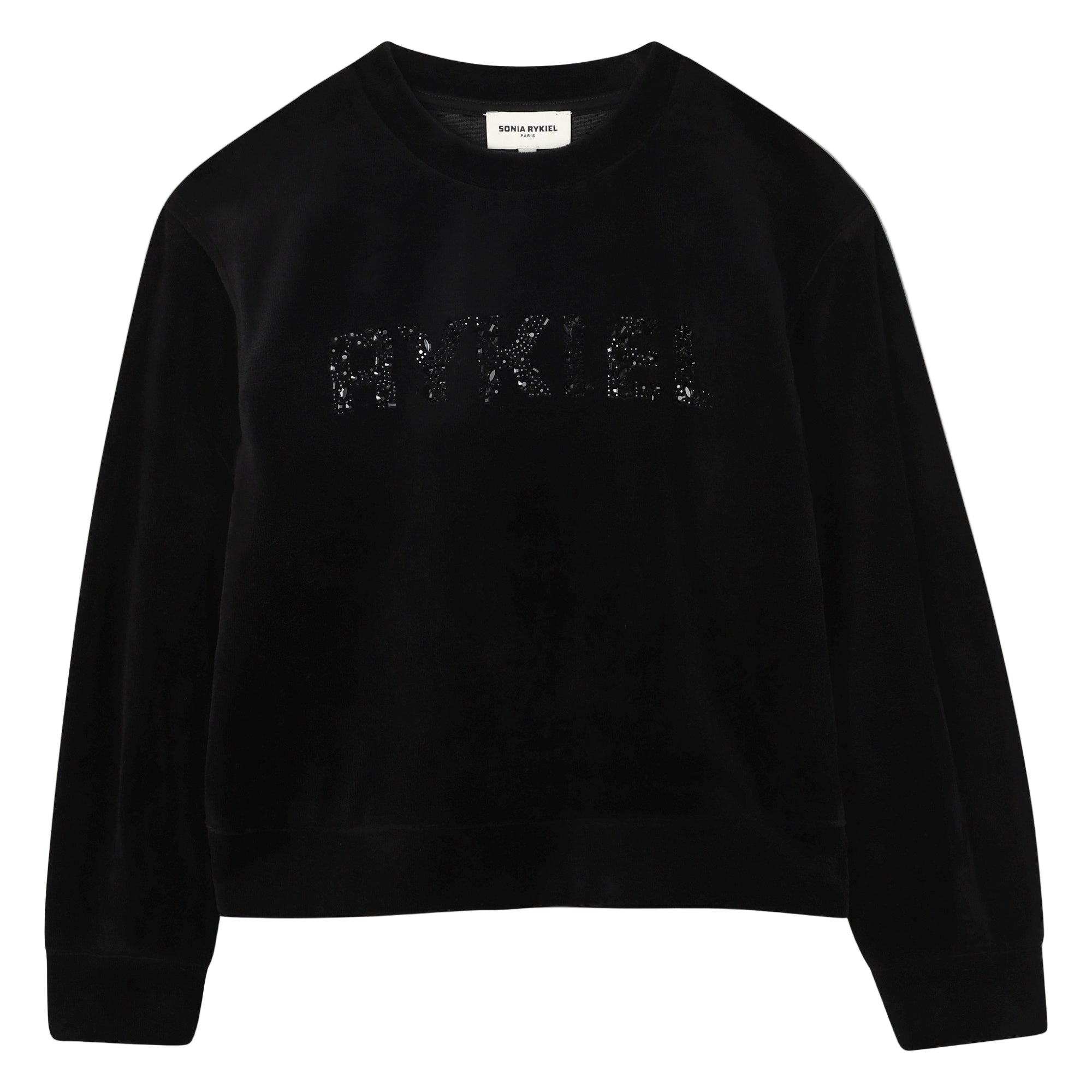 A00343 SONIA RYKIEL BLACK LOGO CREWNECK SWEATSHIRT