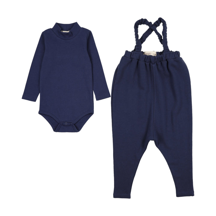 Farren and Me French Terry Overall + Mockneck Onesie Set