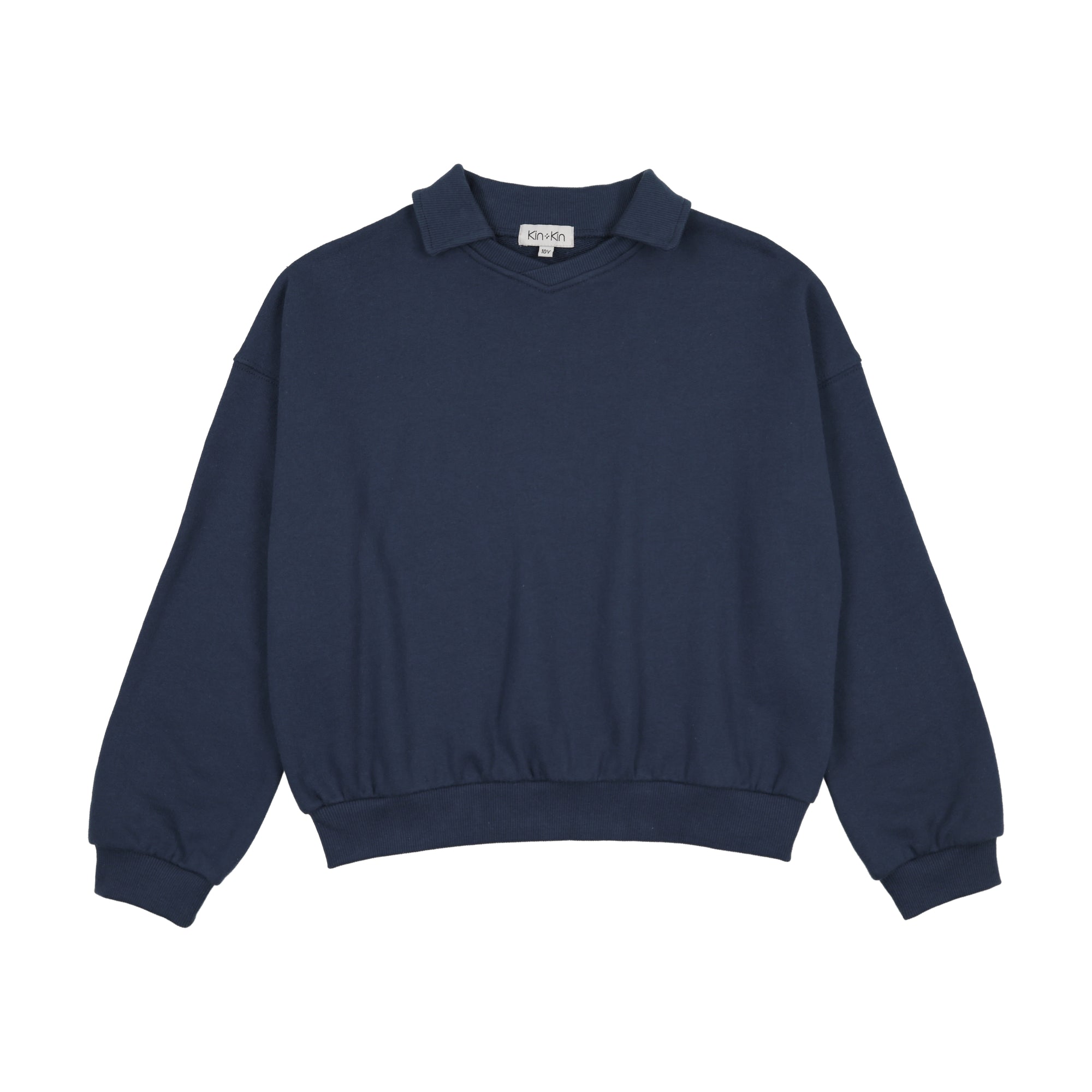 Kin Kin V-neck Collared Sweatshirt