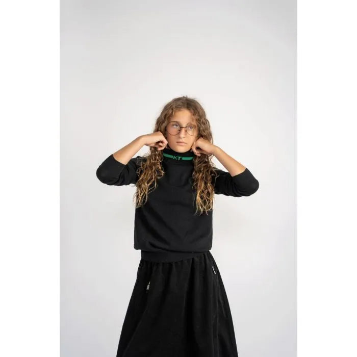 Kix KT600-BK - Jersey de cuello alto con detalle de logotipo, color negro