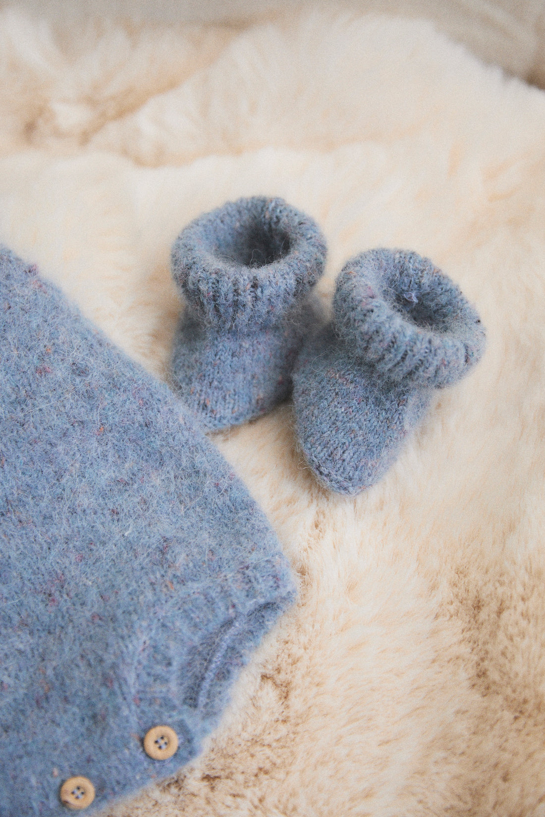 Birinit Light Blue Knit Booties